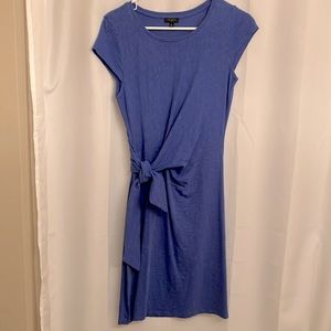 Royal Blue Wrap-Style Cotton Dress